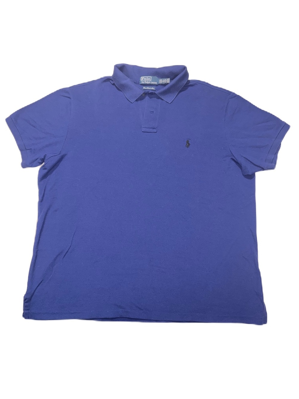 Polo Ralph Lauren Custom XXL Men’s Royal Blue Sleeve Polo Shirt Stretch Mesh EUC